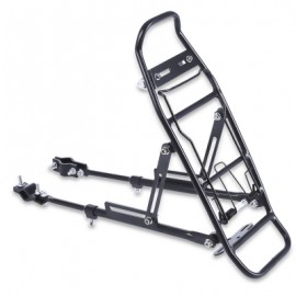 image of ALUMINUM ALLOY BICYCLE RACK CARRIER REAR LUGGAGE CYCLING SEAT SHELF FOR V-BRAKE BIKE (BLACK)