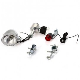 image of BIKE BICYCLE NO BATTERIES NEEDED SAFETY DYNAMO LIGHT REAR HEADLIGHT SET 12.00 x 6.80 x 11.00 cm
