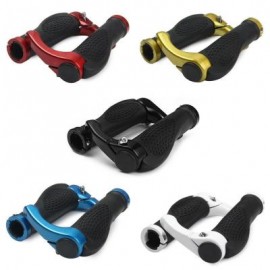 image of ERGONOMIC DESIGN RUBBER BICYCLE HANDLEBAR GRIPS (WHITE/RED/GOLDEN/BLUE/BLACK) 13 x 5 x 3.3 cm