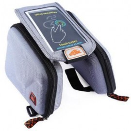 image of CBR B2 - 2 EVA OUTDOOR PORTABLE FRONT BEAM BAG TOUCH SCREEN POUCH FOR BIKE BICYCLE CYCLING (GRAY)