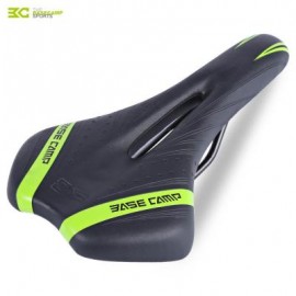image of BASECAMP BICYCLE MTB CYCLING 3D LEATHER RIDE CUSHION MAT SADDLE SEAT BIKE PARTS ACCESSORY (BLACK AND GREEN) 27.00 x 15.00 x 6.00 cm