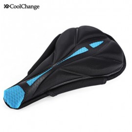 image of COOLCHANGE BREATHABLE BIKE CYCLING SADDLE SEAT CUSHION COVER (BLUE AND BLACK)