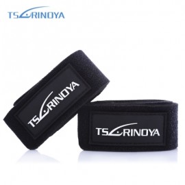 image of TSURINOYA 2PCS / LOT FISHING ROD WRAP BELT TIE SUSPENDER HOLDER FISH TACKLE (BLACK) -