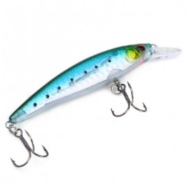 image of TRULINOYA DW11 FISHING LURE BAIT PLASTIC HARD DIVING MINNOW (BLUE AND WHITE) -