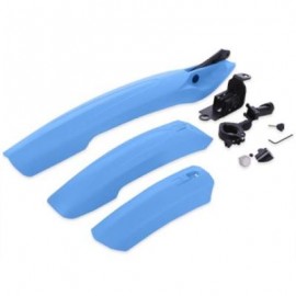 image of FLECTIONAL BIKE FRONT BACK REAR TIRE FENDER KIT QUICK RELEASE BICYCLE MUDGUARD WITH LED LIGHT (BLUE)