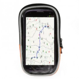 image of ROSWHEEL QUICK DISASSEMBLING FASTENER DOUBLE ZIPPER TOUCH SCREEN BIKE HANDLEBAR PHONE BAG (ORANGE) M
