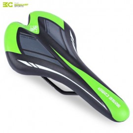 image of BASECAMP CYCLING BICYCLE MTB LEATHER RIDE CUSHION SEAT MAT SADDLE (BLACK AND GREEN)