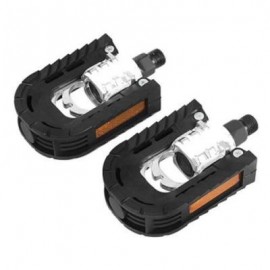 image of PAIRED ALUMINUM ALLOY BICYCLE MOUNTAIN BIKE NON-SLIP FOLDING PEDALS (BLACK)