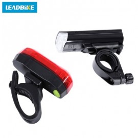 image of LEADBIKE BIKE BICYCLE WARNING SAFETY WATER RESISTANT FRONT TAIL LIGHT SET BIKE ACCESSORIES (RED WITH BLACK)