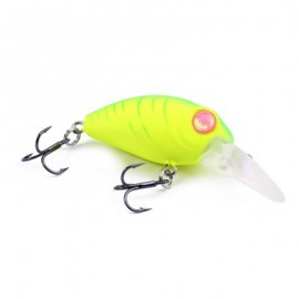 image of DW40 32MM TRULINOYA BARE KING MINI FISHING LURE HARD BAIT WITH HOOK FISHING GEAR (FLUORESCENT YELLOW) DW40-F