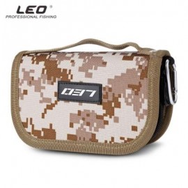 image of LEO PORTABLE FISHING LURE HOOK BAIT POUCH METAL SEQUIN BAG (DESERT CAMOUFLAGE) 0