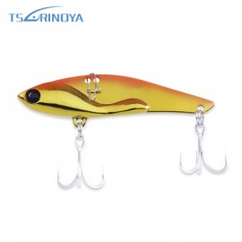 image of TSURINOYA ALL METAL SINKING FISHING BAIT IRON PLATE VIB SEQUIN FISH LURE (GOLD AND RED) -
