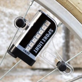 image of OUTDOOR 14 LEDS MINI DOUBLE DISPLAY BICYCLE LAMP WHEEL SPOKE LIGHT (BLACK, WITHOUT BUTTON) 15.00 x 10.00 x 2.00 cm