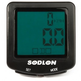 image of SODLON SD - 571 WIRED BICYCLE COMPUTER WATER RESISTANT CYCLING ODOMETER SPEEDOMETER WITH BACKLIGHT (BLACK)