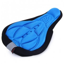 image of BIKE SEAT COVER 3D MEMORY SPONGE SADDLE ANTI-SLIP AIR-PERMEABLE PAD WITH REFLECTIVE STRIPE (BLUE)
