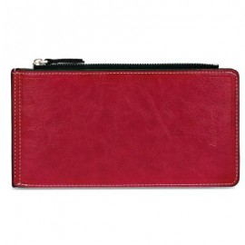 image of GUAPABIEN SOLID COLOR ZIPPER HASP DESIGN VERTICAL THIN LONG WALLET FOR MEN WOMEN -