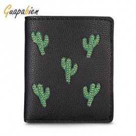 image of GUAPABIEN FOLDABLE SHORT WALLET CLUTCH GIRLS CARD HOLDER (BLACK) -