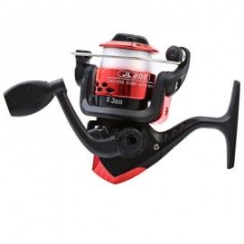image of JL200 ELECTROPLATING FISHING SPINNING REEL FOLDING ARM 3-BALL BEARING 5.2/1 WITH TRANSPARENT FISHING WIRE (RED) -