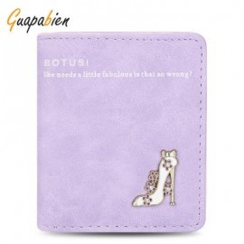 image of GUAPABIEN HIGH HEELED SHOES FLOWER LETTER RHINESTONE SOLID COLOR HASP SHORT WALLET FOR LADY (VIOLET) HORIZONTAL