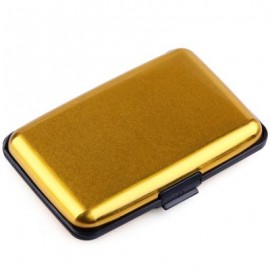 image of UNISEX SOLID PATTERN PLASTIC CARD WALLETS (GOLDEN) 2 x 7.1 x 10.8 cm