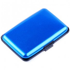 image of UNISEX SOLID PATTERN PLASTIC CARD WALLETS (BLUE) 2 x 7.1 x 10.8 cm