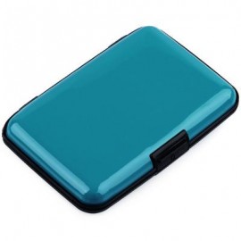 image of UNISEX SOLID PATTERN PLASTIC CARD WALLETS (LAKE BLUE) 2 x 7.1 x 10.8 cm