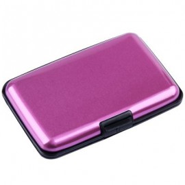 image of UNISEX SOLID PATTERN PLASTIC CARD WALLETS (PINK) 2 x 7.1 x 10.8 cm