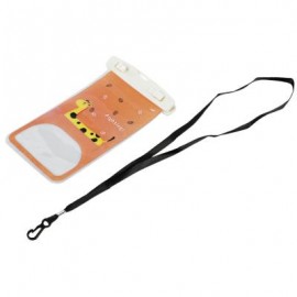 image of TOUCH SCREEN WATERPROOF PVC DIVING SWIMMING SURFING DRIFTING CELL PHONE POCKET (ORANGE) Giraffe And Leaf