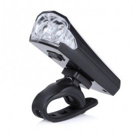 image of BIKE BICYCLE CYCLING 2 LEDS SAFETY USB RECHARGEABLE WATER RESISTANT BRIGHT FRONT HEAD LIGHT (BLACK)
