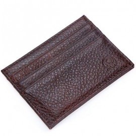 image of ROUND ELEPHANT LICHEE PATTERN SOLID COLOR OPEN HORIZONTAL CARD WALLET FOR MEN WOMEN (COFFEE) HORIZONTAL