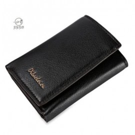 image of DIBAOLEIOU STYLISH PURE COLOR PHOTO CASH CARD HOLDER UNISEX SHORT WALLET (DARK COFFEE) -