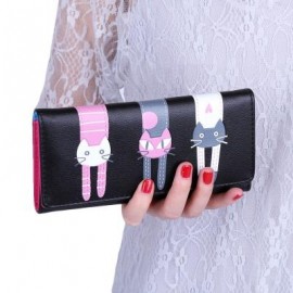image of GUAPABIEN SWEET CAT SNAP FASTENER LONG HORIZONTAL WALLET FOR GIRL (BLACK) ??