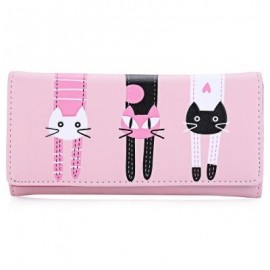 image of GUAPABIEN SWEET CAT SNAP FASTENER LONG HORIZONTAL WALLET FOR GIRL (PINK) ??
