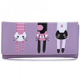 image of GUAPABIEN SWEET CAT SNAP FASTENER LONG HORIZONTAL WALLET FOR GIRL (VIOLET) ??