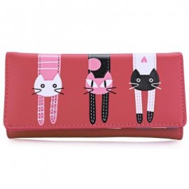 image of GUAPABIEN SWEET CAT SNAP FASTENER LONG HORIZONTAL WALLET FOR GIRL (WATERMELON RED) ??