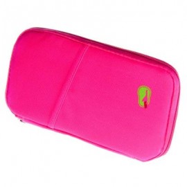 image of SOLID ZIPPER DESIGN MULTI FUNCTION CARD BAGS FOR MEN WOMEN (ROSE) 2 x 13 x 24.5 cm