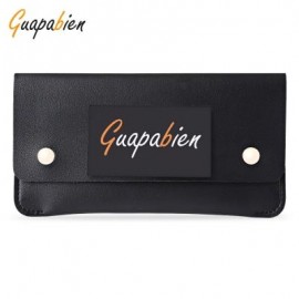 image of GUAPABIEN CONCISE DESIGN RIVET ELEMENT LEATHER LONG WALLET (BLACK) -