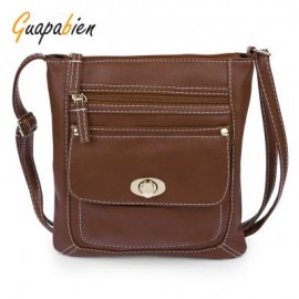 image of GUAPABIEN SOLID COLOR TURN LOCK ZIPPER VERTICAL DUAL PURPOSES SHOULDER MESSENGER BAG FOR WOMEN VERTICAL