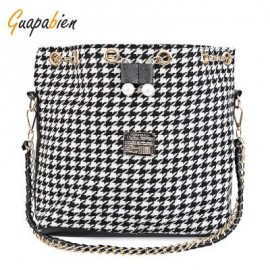 image of GUAPABIEN FAUX PEARL LETTER EMBELLISHMENT PRINT PATTERN BUCKET MULTI PURPOSE TOTE SHOULDER CROSSBODY BAG FOR LADY -