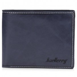 image of BAELLERRY TRANSVERSE WALLET LEATHER CREDIT CARD BIFOLD PURSE FOR MEN (BLUE) -