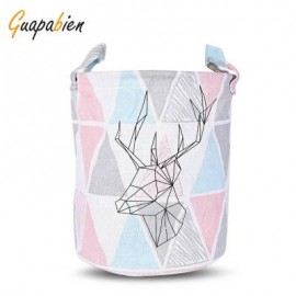 image of GUAPABIEN FOLDABLE WATER RESISTANT STORAGE LAUNDRY BASKET (PINK) TRIANGLE