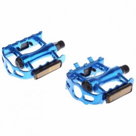 image of PAIRED ALUMINUM ALLOY FLAT BICYCLE PEDAL FOR MOUNTAIN ROAD BIKE BMX FIXED GEAR (BLUE)