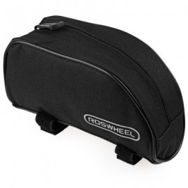 image of ROSWHEEL PORTABLE OUTDOOR MOUNTAIN BICYCLE CYCLING FRAME FRONT TOP PVC TUBE BAG BIKE POUCH (BLACK)