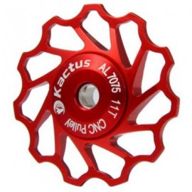 image of KACTUS GUIDE ROLLER WHEEL REAR DERAILLEUR PULLEY FOR SHIMANO SRAM / 7 / 8 / 9 / 10 SPEED (RED)