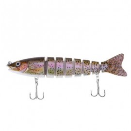 image of HS - 006 MINNOW 8 SECTIONS ARTIFICIAL FISHING BAIT BIONIC LURE WITH HOOK (COLORMIX) COLOR B