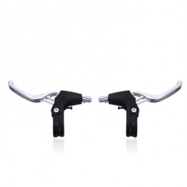 image of PAIRED OUTDOOR BICYCLE CYCLING MOUNTAIN BIKE ALUMINUM ALLOY LIGHTWEIGHT BRAKE LEVER HANDLE (SILVER)