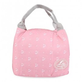 image of GUAPABIEN CONVENIENT MULTI-FUNCTIONAL INSULATION BOTTLE PRESERVATION BENTO LUNCH BAG (PINK BUTTERFLY) -