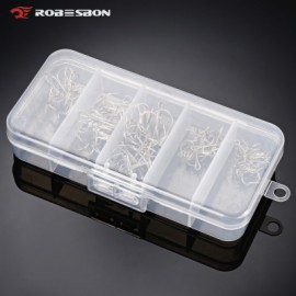 image of PROBEROS 50PCS NUMBER 2 / 4 / 6 / 8 / 10 FISHING TREBLE HOOK WITH BOX (SILVER) -