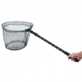 image of LIGHTWEIGHT FISHING LANDING NET BRAZIL ALUMINUM ALLOY POLE ANTI-SLIP HANDLE MESH (GUN METAL) -