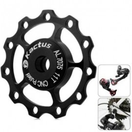image of KACTUS CNC 11T JOCKEY WHEEL REAR DERAILLEUR PULLEY WITH ALLUMINUM ALLOY MATERIAL FOR SHIMANO SRAM / 7 / 8 / 9 / 10 SPEED (BLACK)